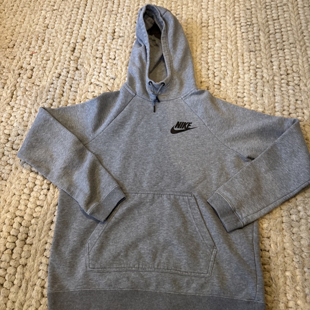 Vintage 90s Nike Gray Hoodie Pullover Size Medium Red Tag